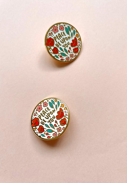 "Peace Be Upon You" Floral - Enamel Pin