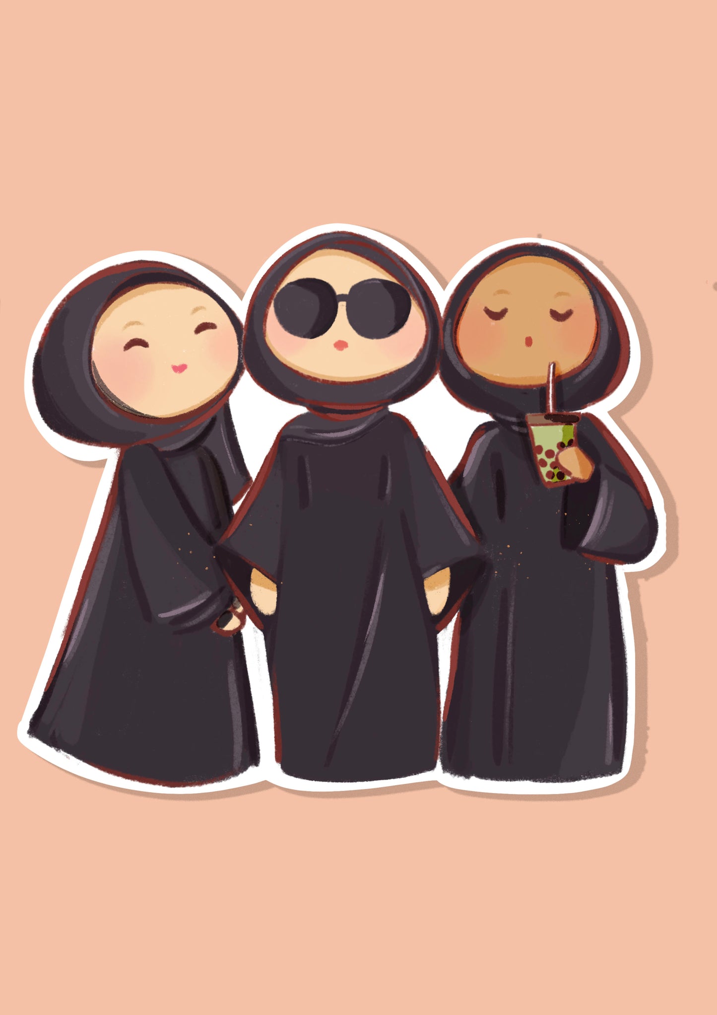 "Three All Blacks" Sticker