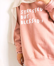 Load image into Gallery viewer, &quot;Stressed But Blessed&quot; Idotdoodle Sweatshirt - Dusty Pink
