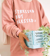 Load image into Gallery viewer, &quot;Stressed But Blessed&quot; Idotdoodle Sweatshirt - Dusty Pink
