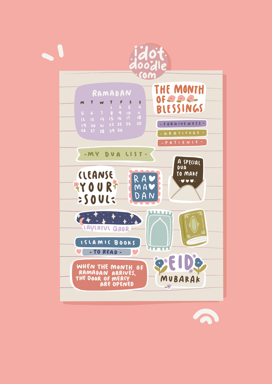 Idotdoodle Ramadan Journal Sticker Sheet