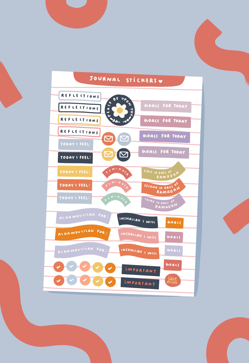 Idotdoodle Journal Sticker Sheet
