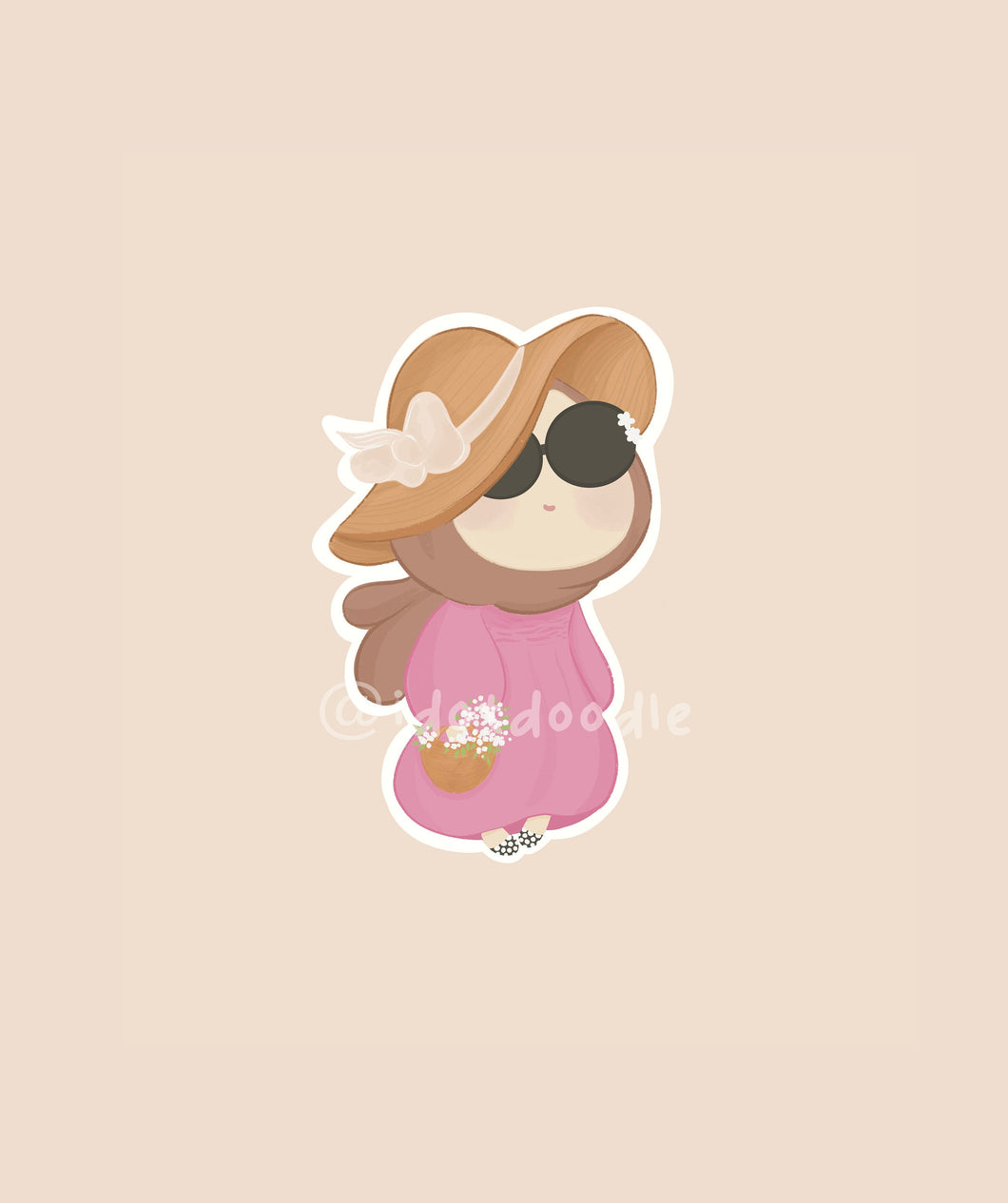 Hijabi Girl sticker - Sunhat