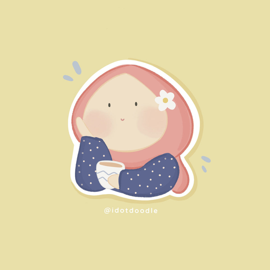 Thinking Girl Sticker