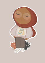 Load image into Gallery viewer, Hijabi Girl with Cats stickers
