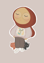 Load image into Gallery viewer, Hijabi Girl with Cats stickers
